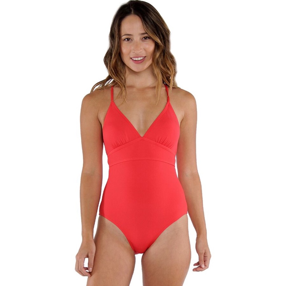 Carve Designs Rosella Red Dahlia One-Piece Swimsuit Medium